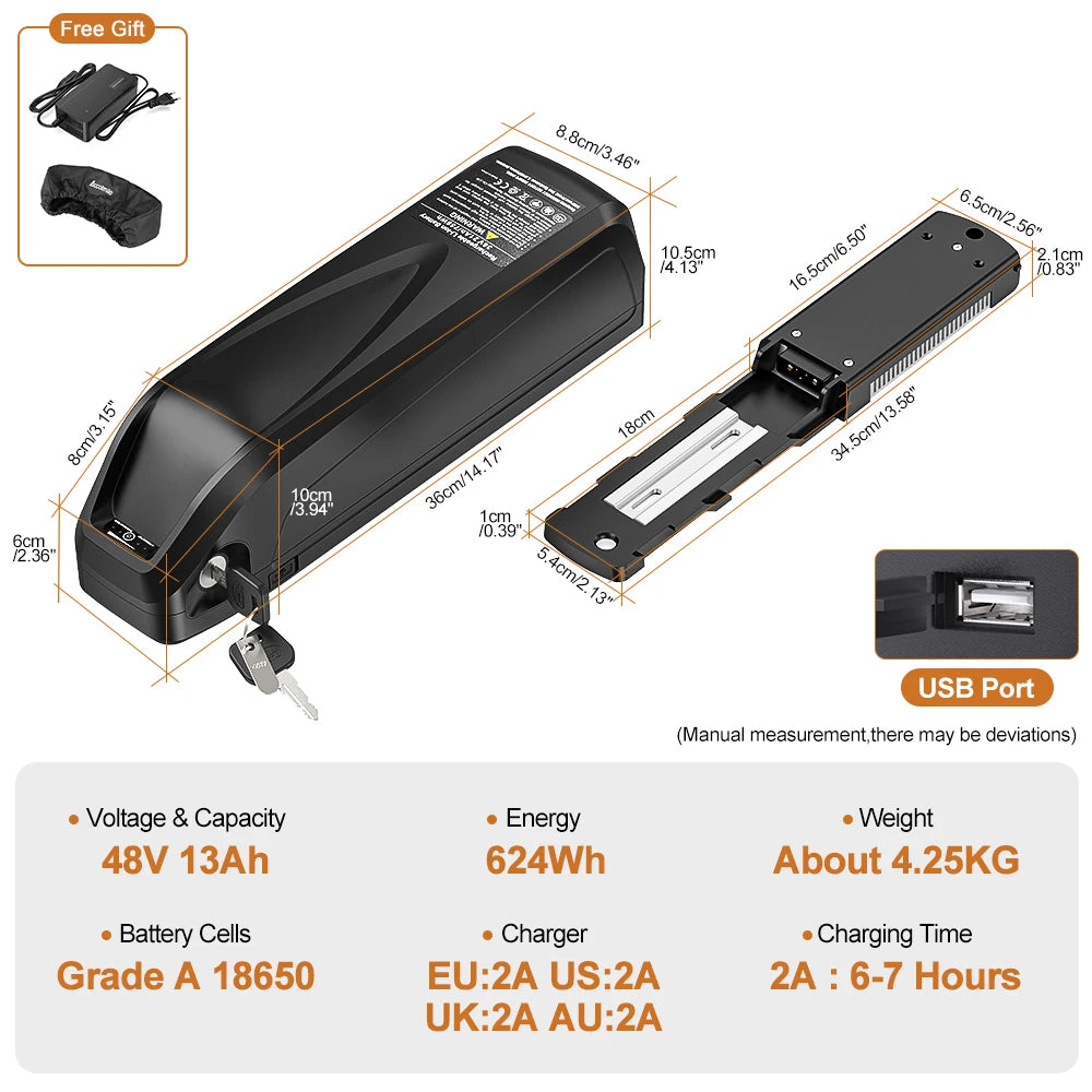48v 13Ah Hailong eBike Battery