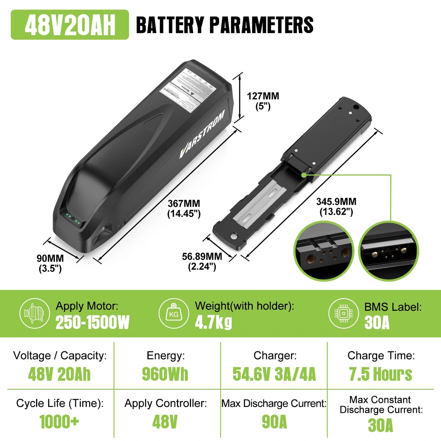 48V 20Ah Hailong Max eBike Battery