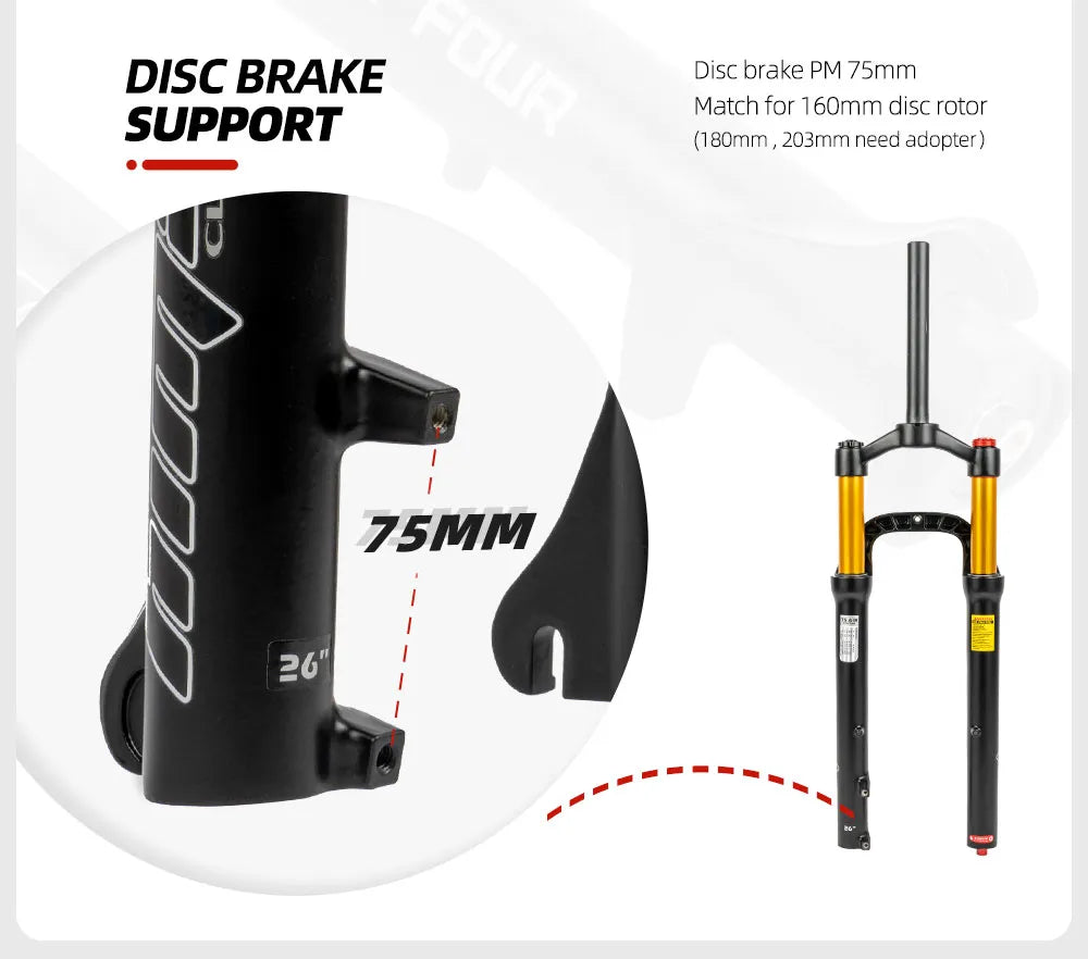 26 Inch Fat Fork with Air Suspension