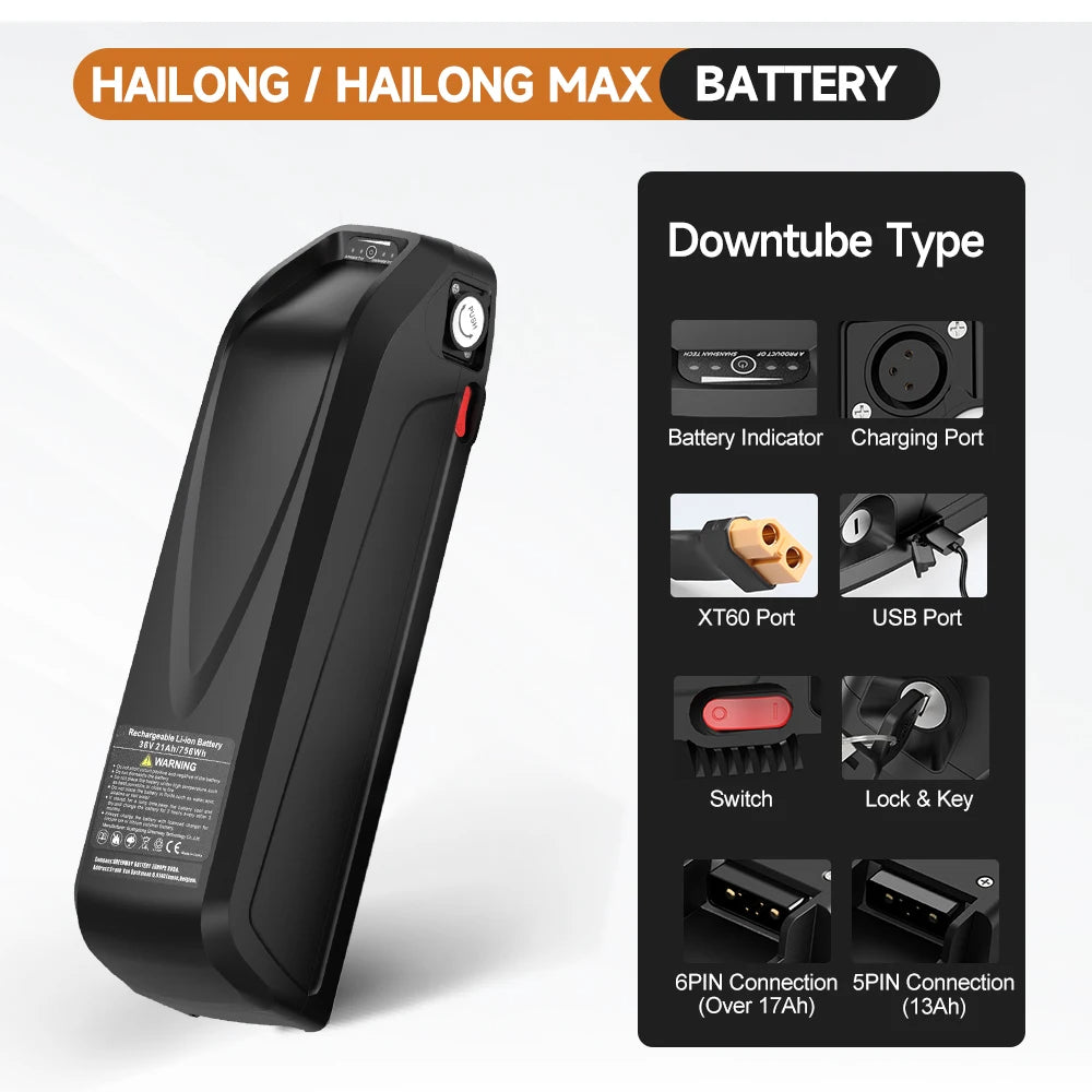 36v 17.4Ah Hailong eBike Battery
