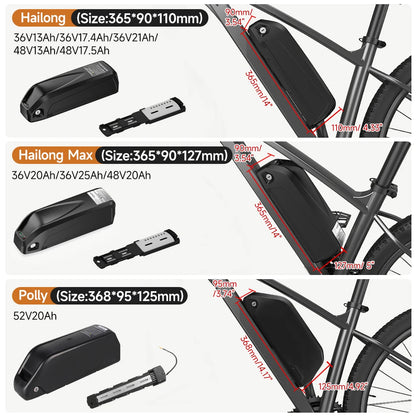 48V 17.5Ah Hailong eBike Battery