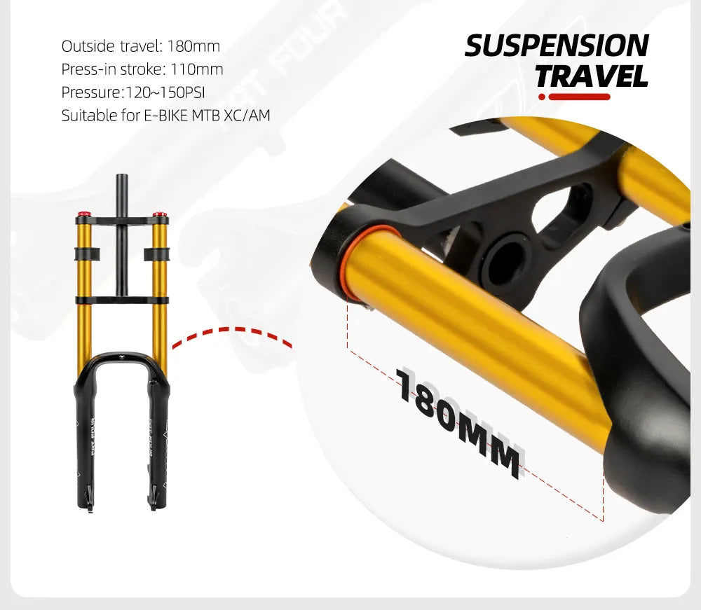 20 Inch Dual Crown Fat Fork with Air Suspension