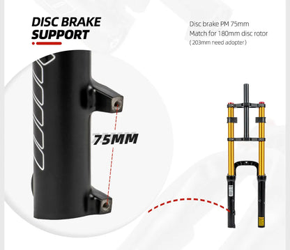 20 Inch Dual Crown Fat Fork with Air Suspension